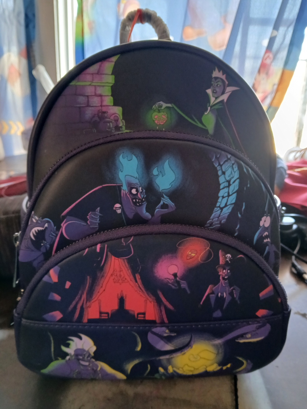 Loungefly Disney Villains Purple Black Mini Backpack